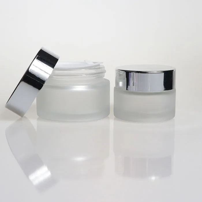 15ml 30ml 50ml Brown Glass Refillable Cosmetic Jars Empty Face Cream Lip Balm Storage Container Pot Bottle With Black Lids