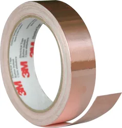 Foil EMI Shielding Tape 1181 Copper 3M with Conductive Adhesive, 0.066mm Thick Waterproof Acrylic No Printing Carton Sealing