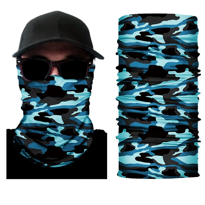 
2020 Spring Custom Logo 100% Polyester Camo Head scarf Printing Bandanas face shield For Women/Men 