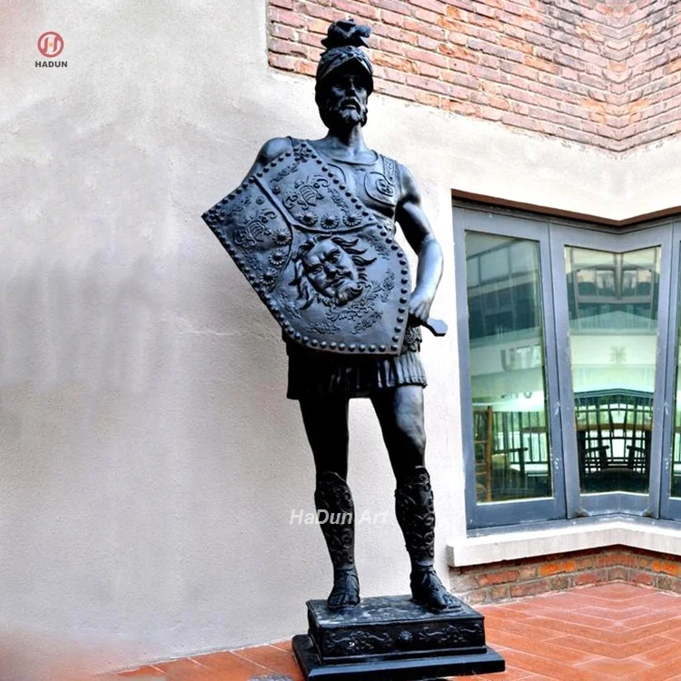 Customized Large Western Style Outdoor Garden Bronze Greek Woman Warrior Statue Sculpture