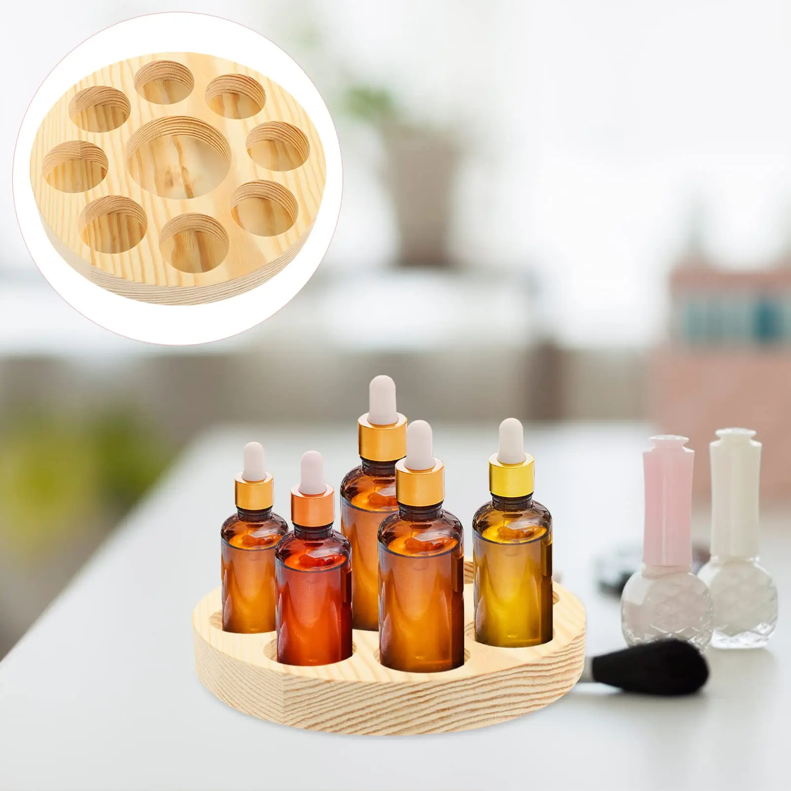 Essential Oil Diffuser Stand Wooden Rectangular Stand with Storage Essential Oils essential oil tray