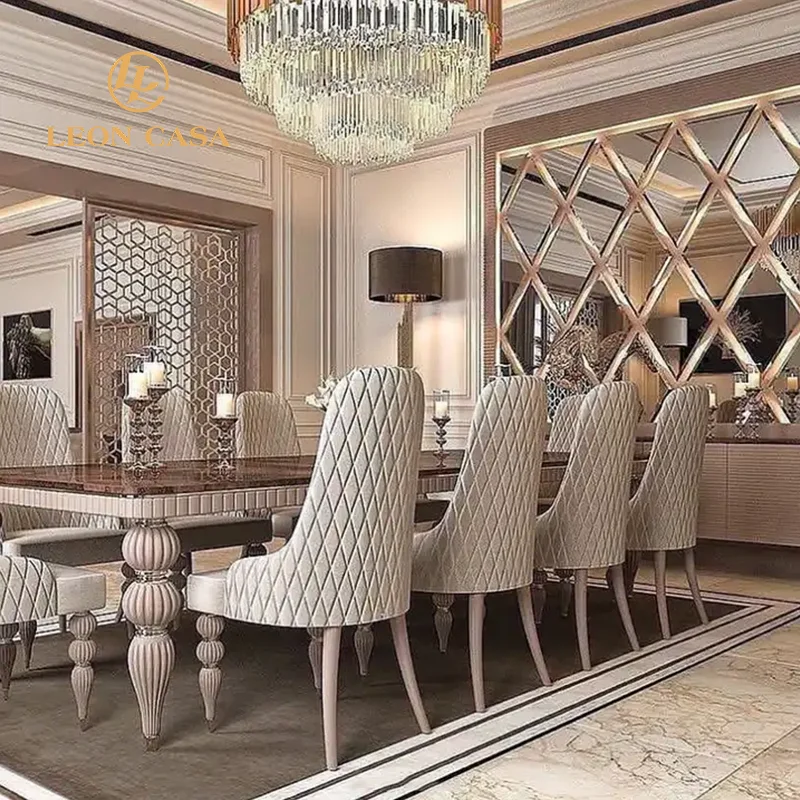 Luxury High End Dining Table And Chairs Manufacture Custom Made Modern Luxury Nordic Dining Table Set