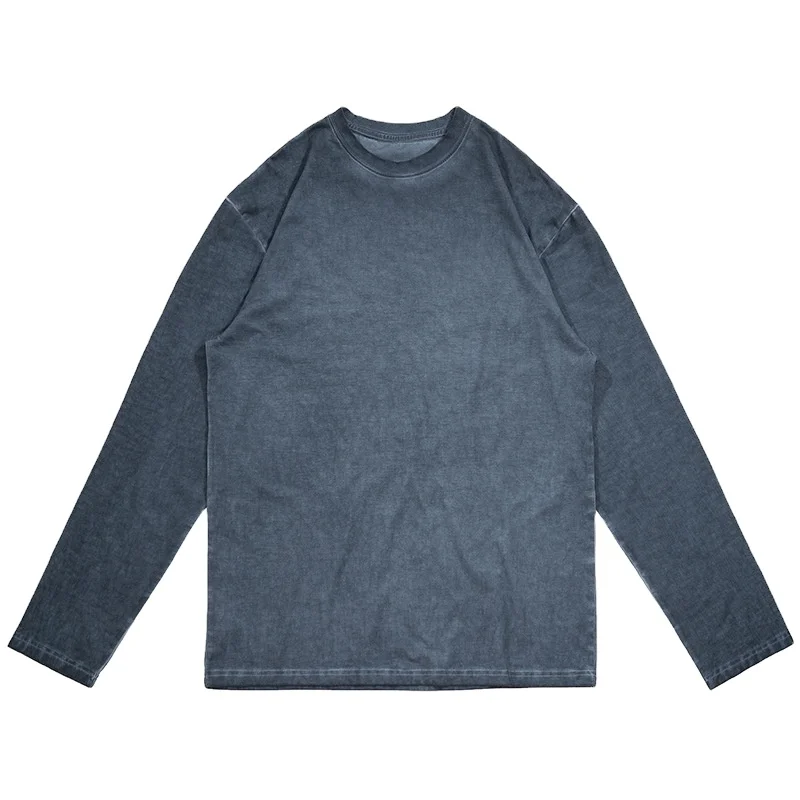  Custom logo Printing Street Wear Full hand Acid Wash Stone Washed Vintage t shirt For