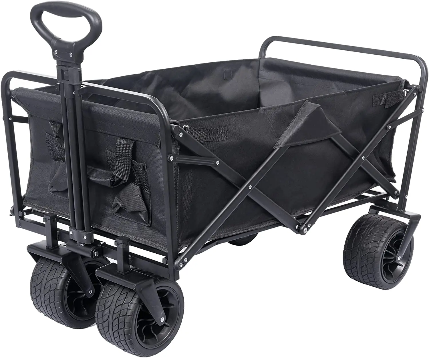 Outdoor Garden Park Utility kids foldable camping finishing wagon beach trolley fishing cart with balloon wheels