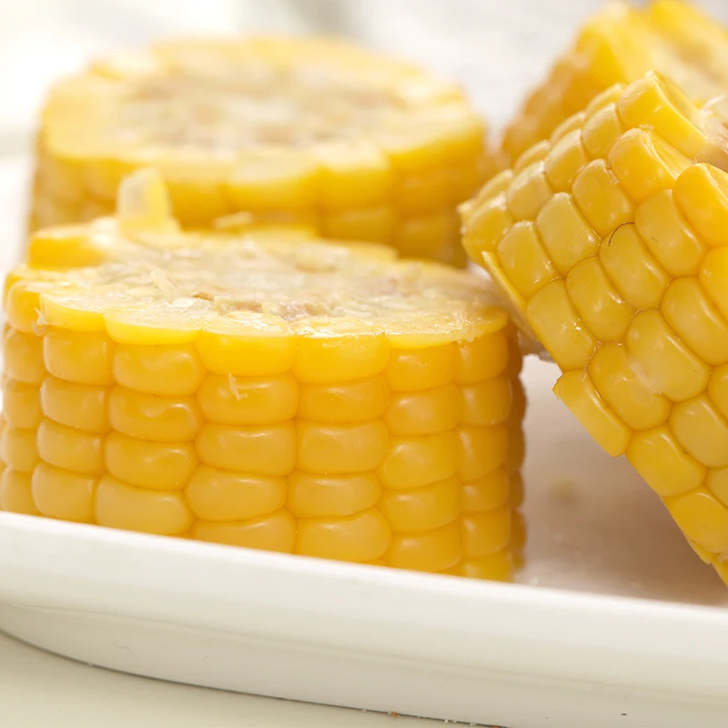 Fresh No-GMO yellow waxy  corn in vacuum packaging