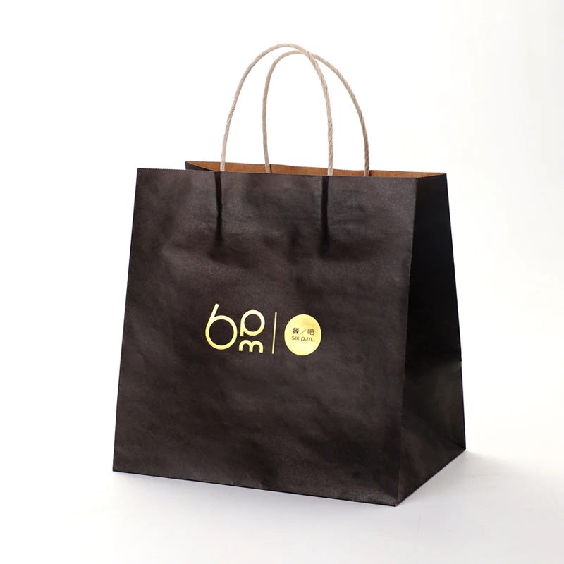 Kraft Paper Shopping Bag with Handle/ Wholesale Custom Packaging Craft Brown Paper Bag
