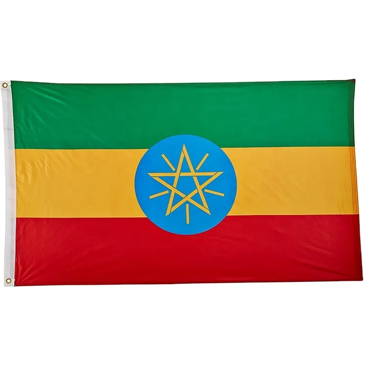 OEM Ethiopia Flag 3ftx5ft Ethiopic Ethiopian National Flags Polyester with Brass Grommets