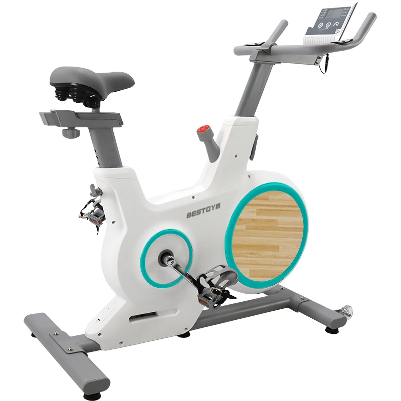 New white 5kg flywheel belt 3pcs crank with the strong frame home use energym  adult exercise bike