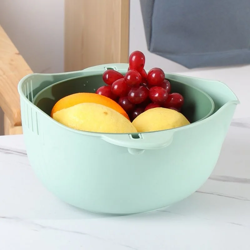 BPA Free Space-Saver Portable Food Strainer,Colander Set with Bowl Strainer Plastic Colander for Pasta, Veggies, and Fruits