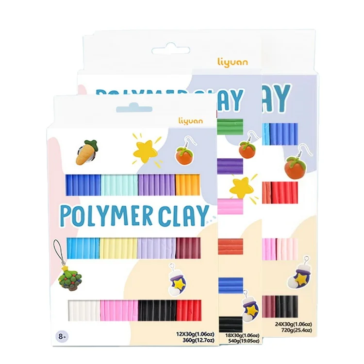 New Packing 12 Colors Kids Educational DIY Arts Craft Oven Bake Clay Set