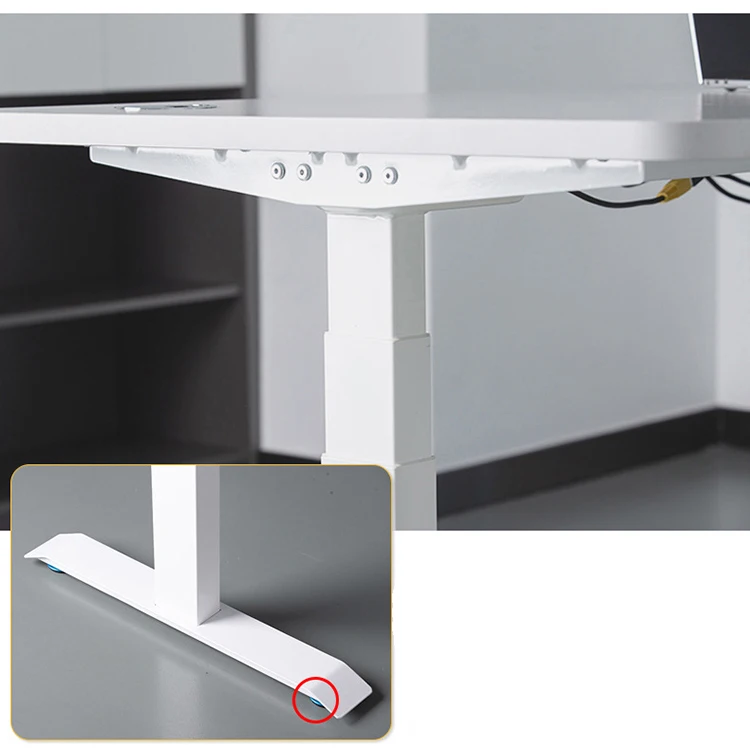 custom school student study triple motor height adjustable laptop desk wooden l shape sit standing electric table for learning