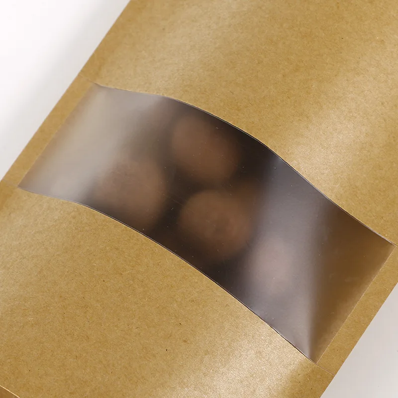 POLYSMARTS September Purchasing Festival Factory Discount Wholesale Kraft Paper Standing Zipper Plastic Food Packaging Bag