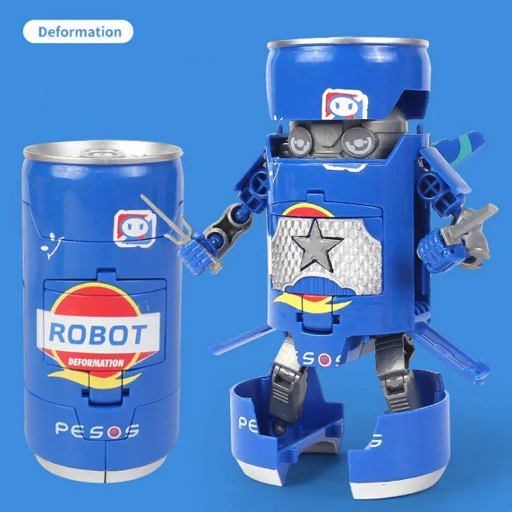 Novelty Deformation Soda Robot Toys Transformation 4 Item Drinks Transform Toys Robot For Kids