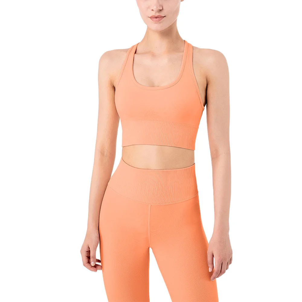 Спортивный однотонный бюстгальтер для йоги с логотипом под заказ, топ большого размера, бюстгальтер для йоги, плотный спортивный бесшовный кроп-топ Lyca, бюстгальтер для фитнеса