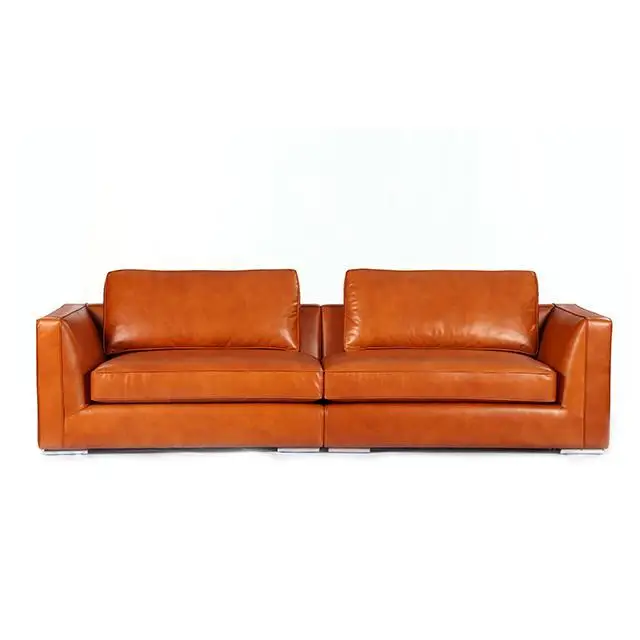 High quality real leather living room sofas With Seven kinds of sofa led lights