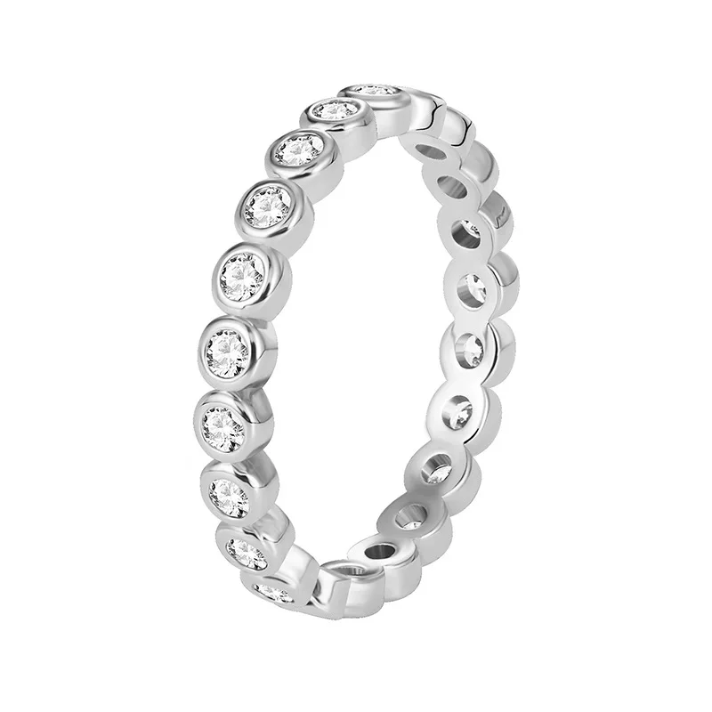 Women jewelry trendy fashion 18K gold plating Ring White Zirconium Index Ring