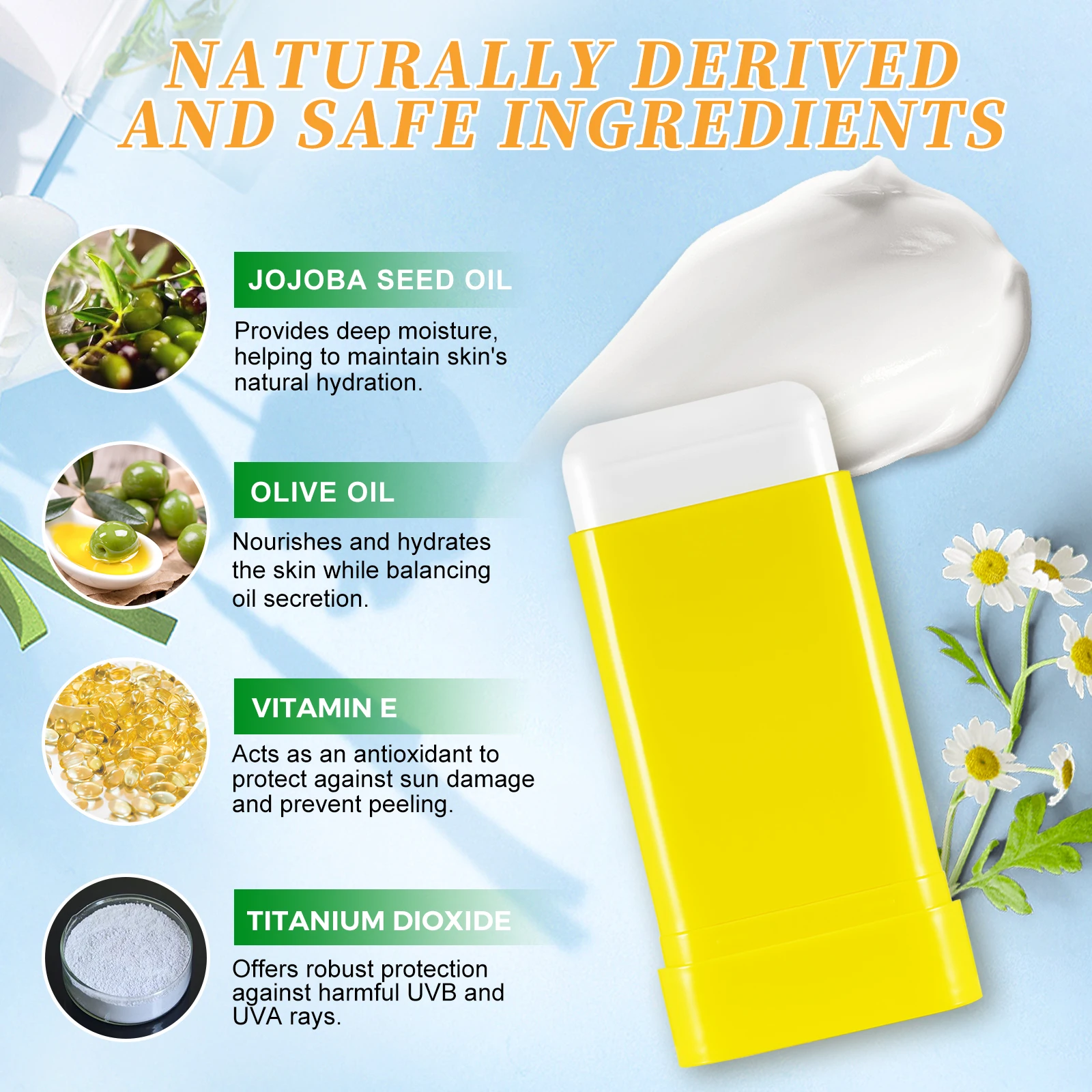 YECUCE Wholesale Natural Sunscreen Stick Mineral Blush Sunblock Uv Sun Protection Cream SPF 50 Sunscreen Stick For Face And Body