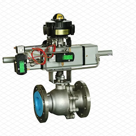 DN50-DN200  stainless steel carbon steel automatic Pneumatic Control 3PC Ball Valve  for petrochemical industry