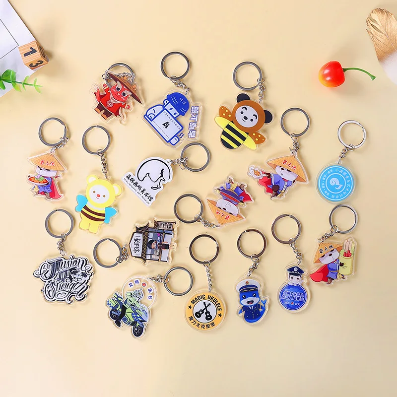 Make Your Own Design Custom Printed Acrylic Keychain/ Custom Printed Acrylic Charms Clear Logo Key Chains.