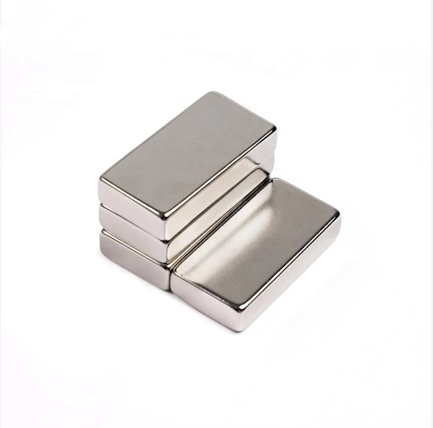 5000 Gauss Neodymium Magnets Generator Magnetic Permanent Nickle Plated Industrial Block Neodymium Magnet