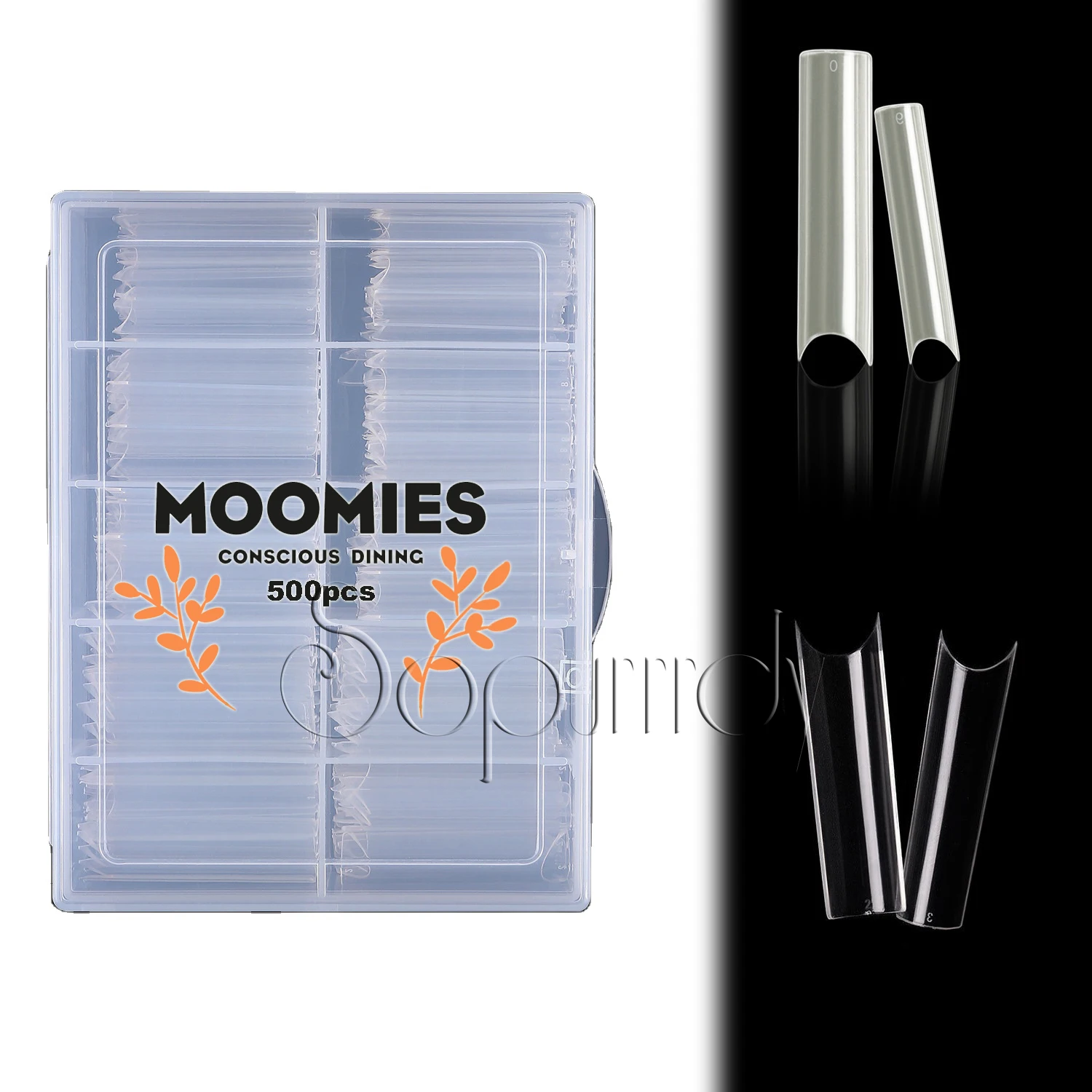 Xxl Straight Square Nail Tips No C Curve Flattened Half Cover False Nails French ABS Nail Art Tips For Wholesale