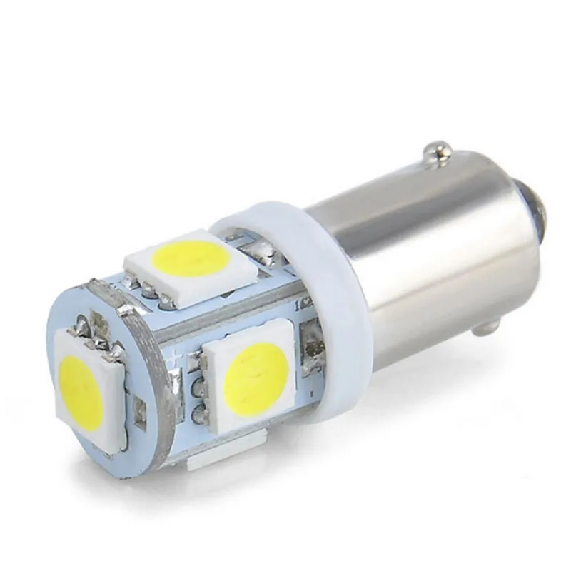 New 2Pcs T11 BA9S White 5050 SMD 5 LED Low Consumption Canbus Ultra Long Life Universal Car Light Bulb T4W  H6W 363 12V#272934