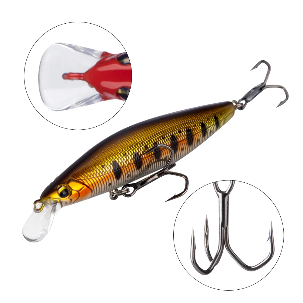 HONOREAL OEM 90mm ABS Hard Bait Fishing Lure Long Cast Slow Floating Minnow Fishing Lure