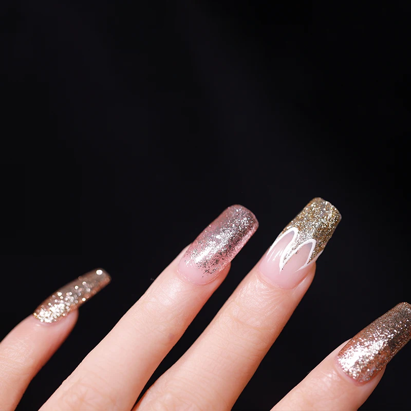 Vendeeni Custom Logo Platinum Gel Polish With Private Label Gel Nail Polish VDN 4 Colors Glitter UV/LED Gel