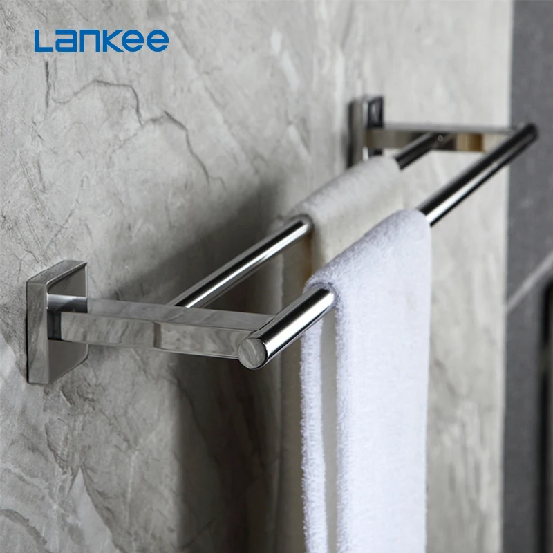 Double Towel Bar for Bathrooms High Quality Wholesale Price Wall Mounted Stainless Steel Kitchen / Bathroom / Shower in Stock