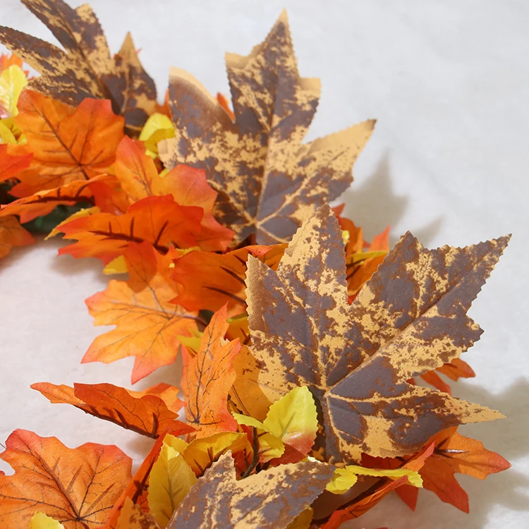 Factory hot sale autumn artificial pine leaf front door hanging garland artificial luxury indoor and outdoor Halloween deco