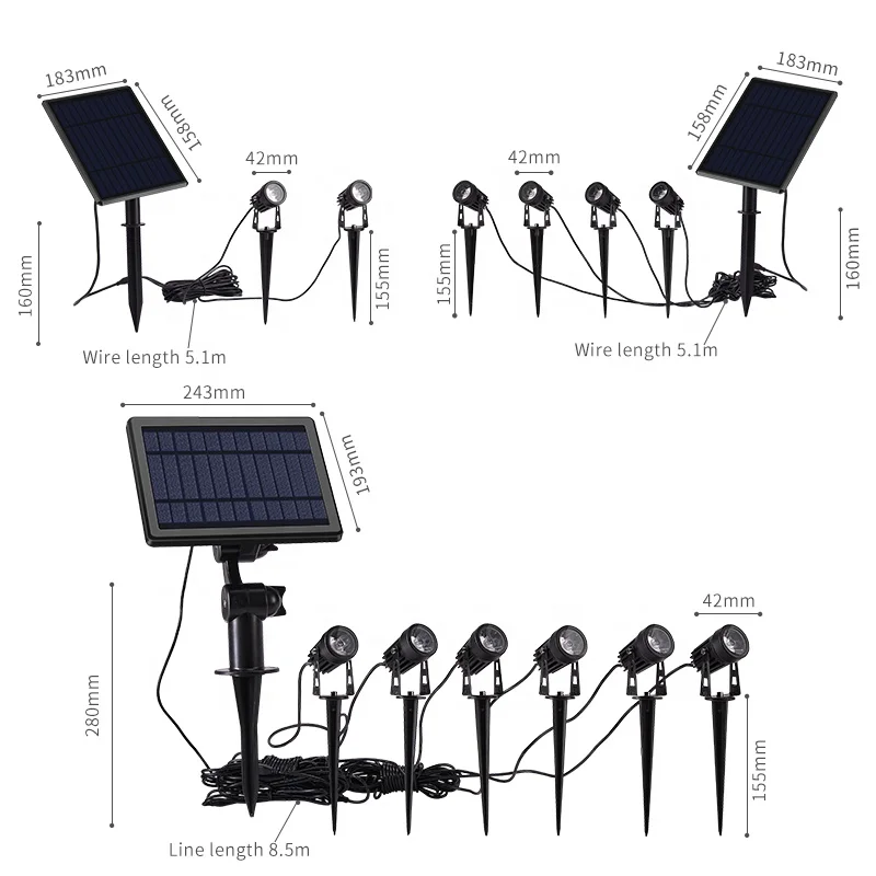 Yunduo waterproof led landscape outdoor garden spotlight solar garden spot light solar spike spotlights