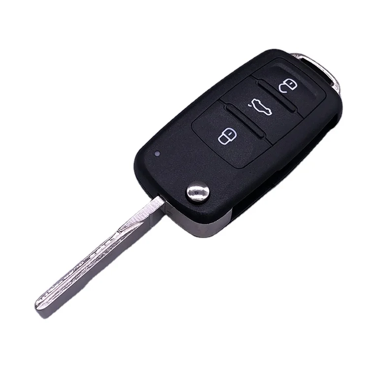 
Hot sale Black 3 button flip keyless remote replacement car case key shell for VW 
