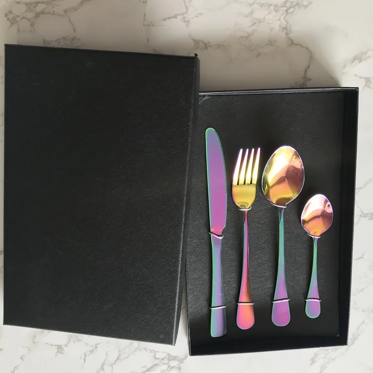 Wholesale high quality fashion dinner spoon flatware cutlary set stainless steel cutlery