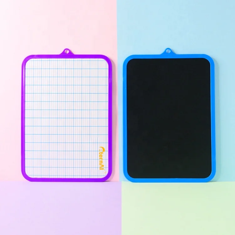 Kids Mini Plastic Frame Whiteboard Double Sided Portable learning Small Dry Erase White board for Children