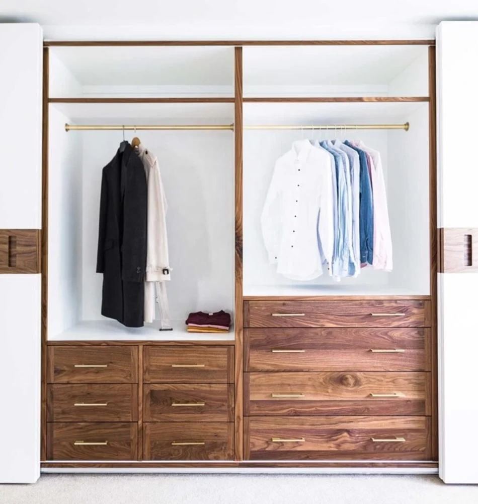
Custom design walnut 4 door sliding wardrobe 