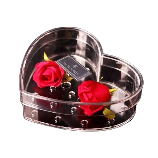 Мой акриловый спрингсин День Святого Валентина в форме сердца акриловая Цветочная коробка из оргстекла Подарочная коробка акриловая Цветочная коробка Зарезервированная коробка