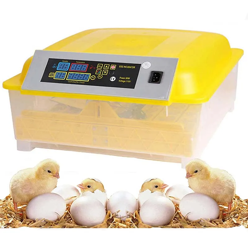 48 Eggs Automatic Incubator Yellow Chicken Hatchery Machine Small Chicken Egg Incubator Home Use Chicken Goose Bird Duck Trays