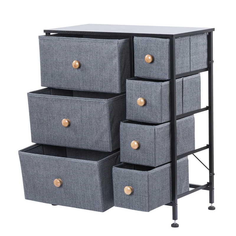 7 Drawers Fabric Cabinet Metal Frame Furniture Storage Dresser Bedroom Closet storage drawer