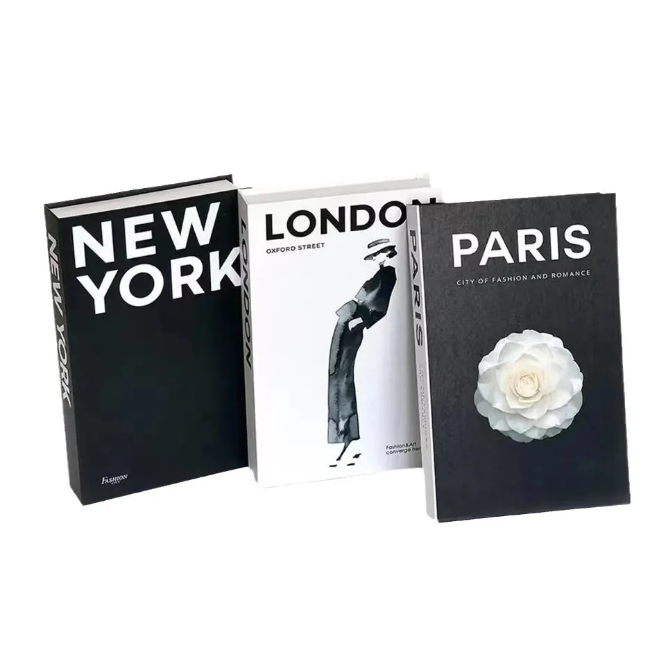 Modern Minimalist English Book Folding Ornament Soft Study Decor Props for Home Coffee Shop Hotel