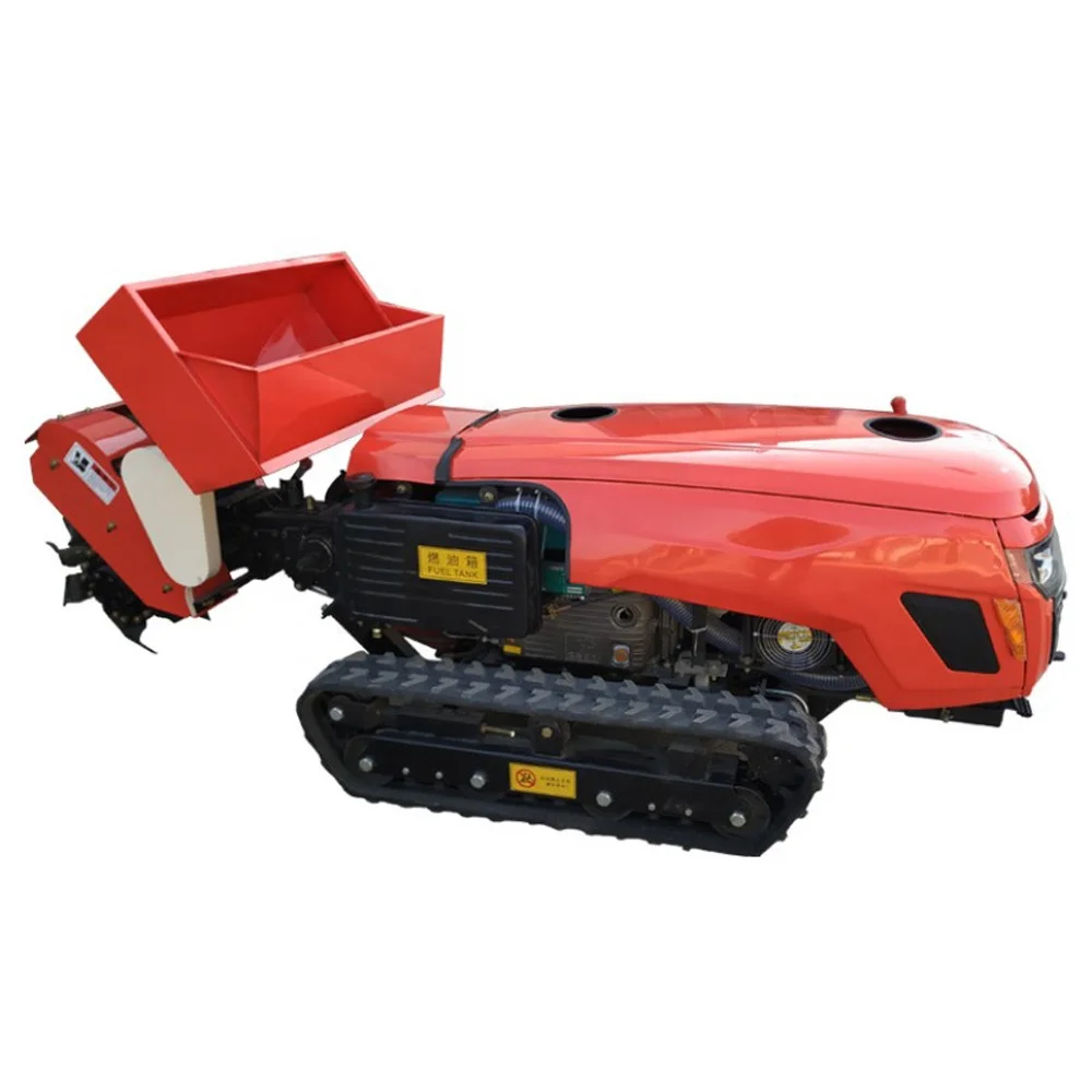35HP remote control crawler tractor multifunction with Rotary Tiller Bulldozer Plowshare for orchard greenhouse Hill Dry land