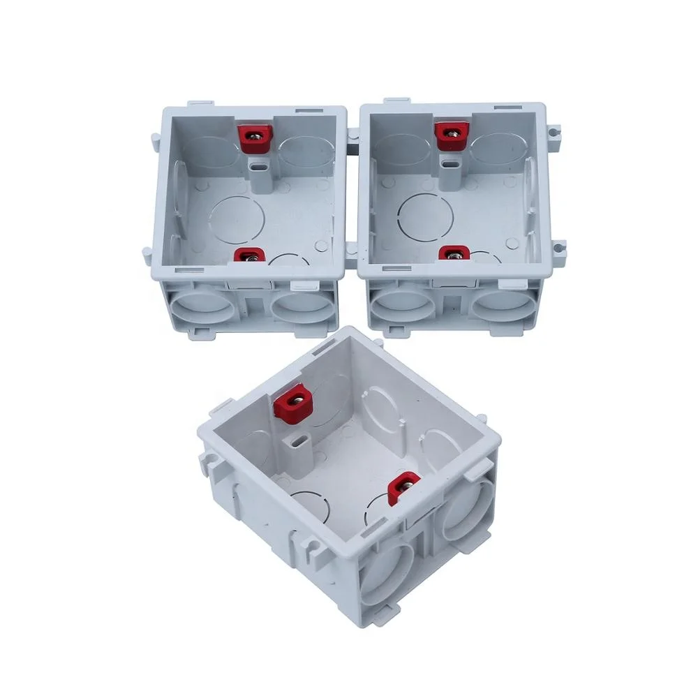 Plastic Blue Red 86*86*45 PVC Conduit Fitting Sunk Box PVC Surface Plastic Shallow Electrical Junction Box for Wire