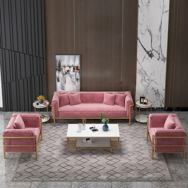 Wholesale Fabric Luxury Modern Simple Living Room Sofa Commercial Soft Sofa Set Furniture Velvet Sectional Sofa Set