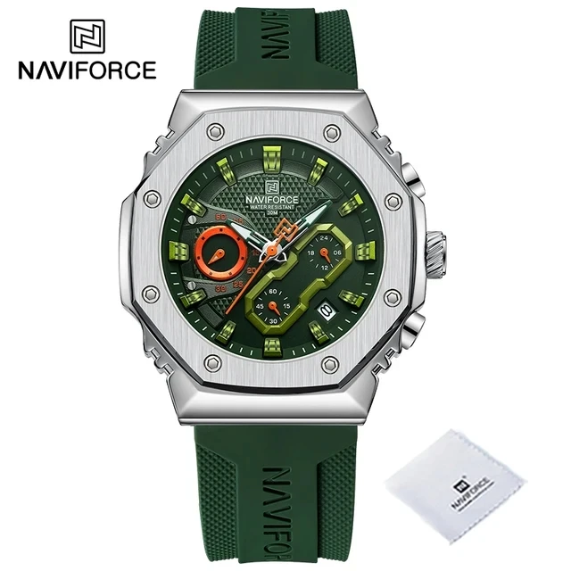 Naviforce NF8035 new style made in china unisex hour hot sale Silicone strap water resistant Chrono low moq Casual watch