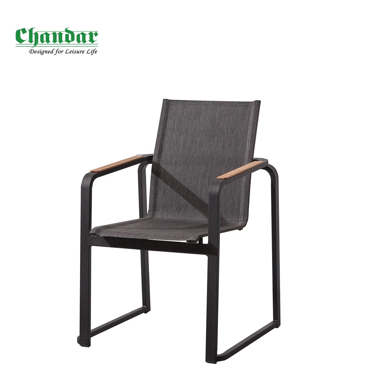 Outdoor Furniture Tuinstoelen Aluminium Mesh Fabric Dining Chair