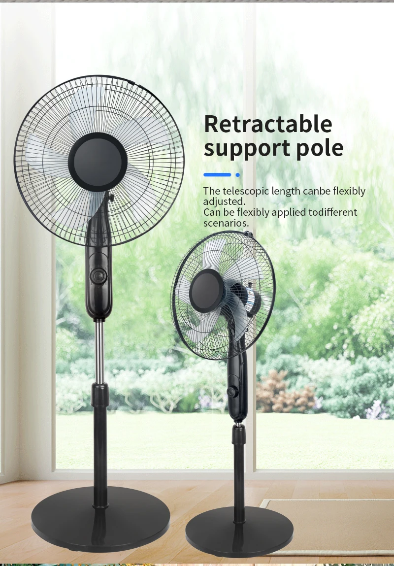 Modern 16 Inch Stand Fan with 3 Speed Modes and Wide Oscillation  with Adjustable Height and Wide Airflow