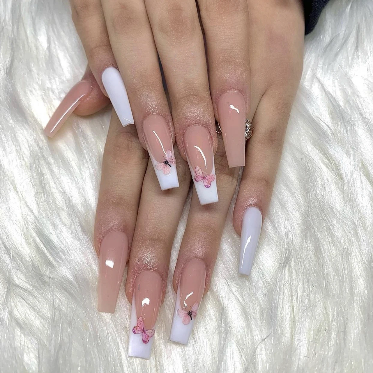 
2021 New Design Private Label Customization Press On Nails Long Coffin Nail Tips Box Packaging 