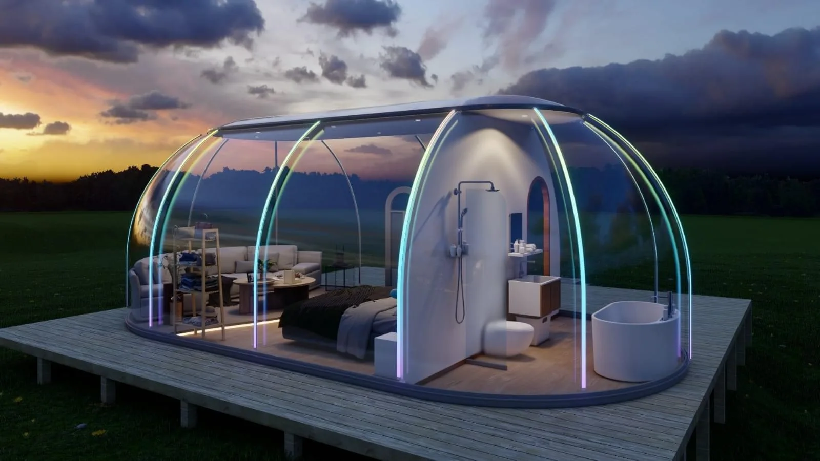 fully transparent Transparent Polycarbonate Plastic Tent camping area Hotel Bubble Room Dome House