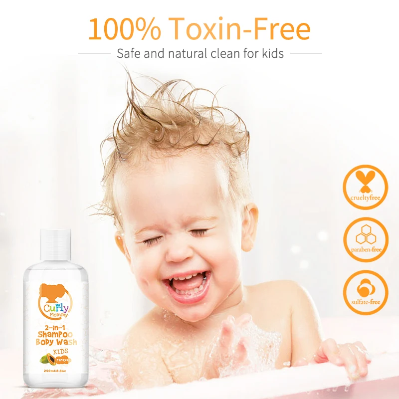 Curlymommy частная этикетка без сульфата увлажнение и 2в1 детский гель для душа