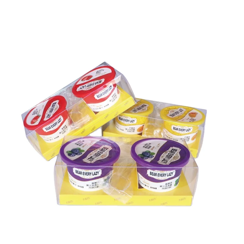 WDL 160g Low-Fat Fruit Ice Cream Pudding (Strawberry Mango Blueberry) Bulk Packaging in Stick Ball Cartoon Shapes for Adults