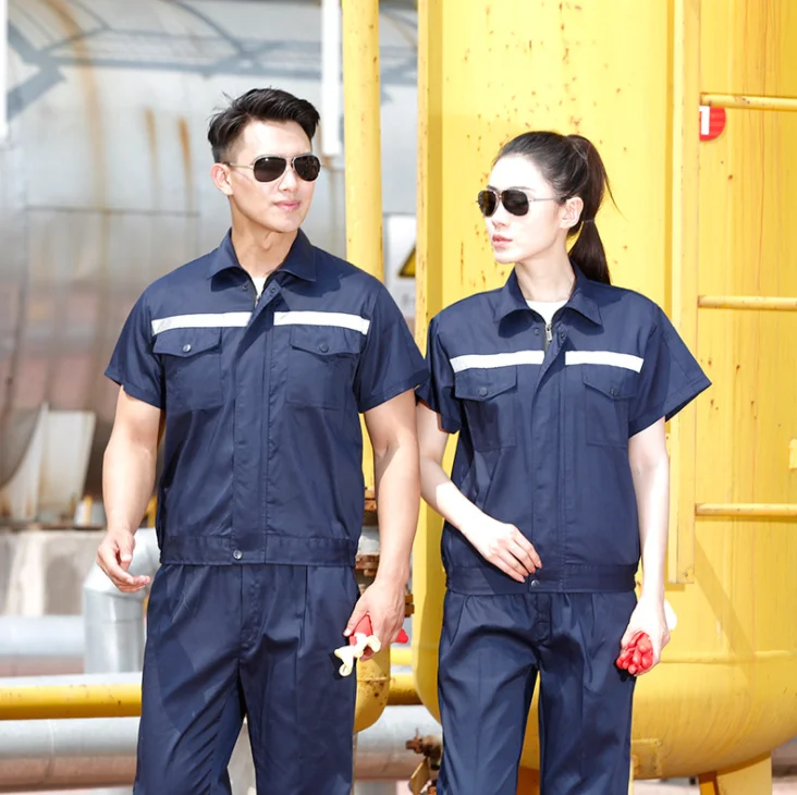 Wholesale short sleeve work clothes uniform unisex clothing work clothes T shirt+ pants working suit